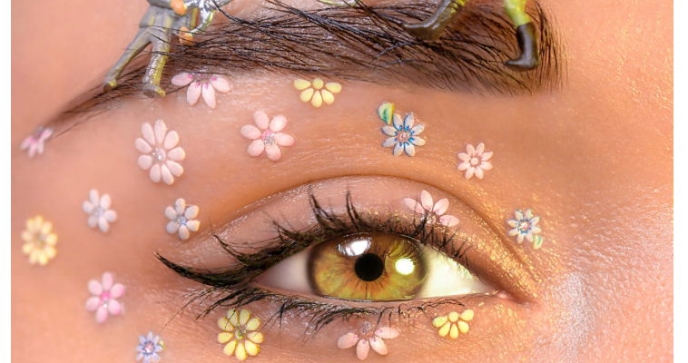 close up feminine eye