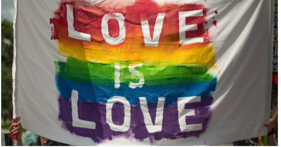 Love is Love banner on display